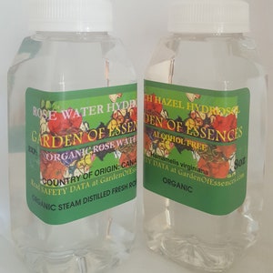ORGANIC Witch Hazel Hydrosol Face Toner Chemical-Free for Breakouts, Calming Refine Pores, for Puffy Eyes+Sensitive Skin GardenOfEssences