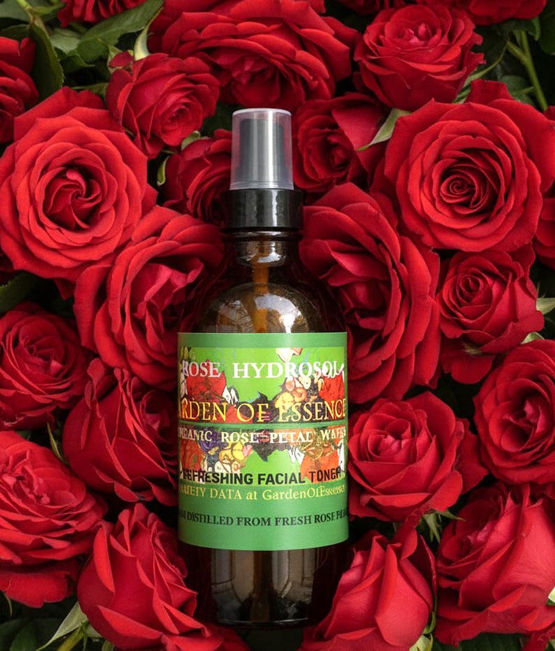 SALE ORGANIC ROSE Hydrosol Face Toner, Rose Water for Sensitive Dry Skin, Soothing Breakouts, Anti-aging Rose Floral Water, GardenOfEssences Bild 5