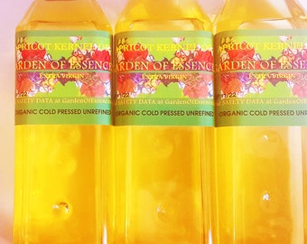 SALE Organic Apricot Oil UNREFINED Cold Pressed Anti-aging Face Oil for Sensitive + Dry Skin, Calming Oil All Skin Types,  GardenOfEssences