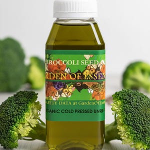 ORGANIC Broccoli Seed Oil USDA Certified Organic UNREFINED Cold Pressed Anti-aging Oil for Sensitive, Irritation, Calming, GardenOfEssences
