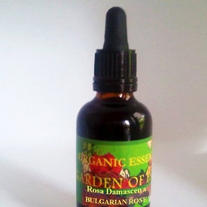 Organic Rose Essential Oil Undiluted Bulgarian Rose Steam Distilled+ Organic Bulgarian Rose Absolute, Top Anti-wrinkle Oil, GardenOfEssences