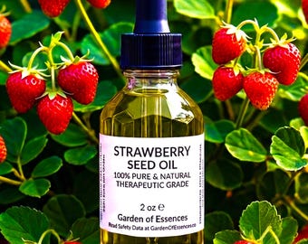 COUPON ORGANIC Strawberry Oil UNREFINED Cold Pressed for Sensitive Dry Skin, Lines, Breakouts, Dark Spots, Irritation, GardenOfEssences