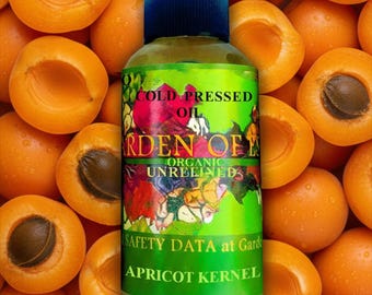 SALE Organic Apricot Oil UNREFINED Cold Pressed Anti-aging Face Oil for Sensitive + Dry Skin, Calming Oil All Skin Types,  GardenOfEssences