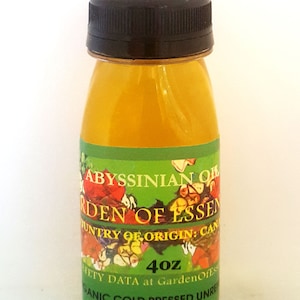 Organic Abyssinian Oil Cold Pressed UNREFINED Silicone Free Hair Conditioner, Anti-Frizz,  Detangler, Hair Spray, Hair Mask GardenOfEssences