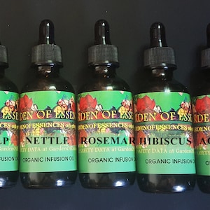 Organic Infusion Extract Tincture Green Tea, Rosemary, Hibiscus, Comfrey,Chamomile, Gotu Kola, Acerola, Honeysuckle, Nettle GardenOfEssences