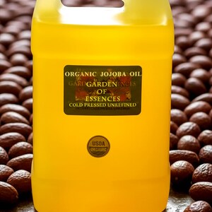 USDA Organic Jojoba Oil Golden UNREFINED Cold Pressed Anti-aging, Hydrating, Calming, Moisturizing for Face, Body Hair Oil GardenOfEssences image 4