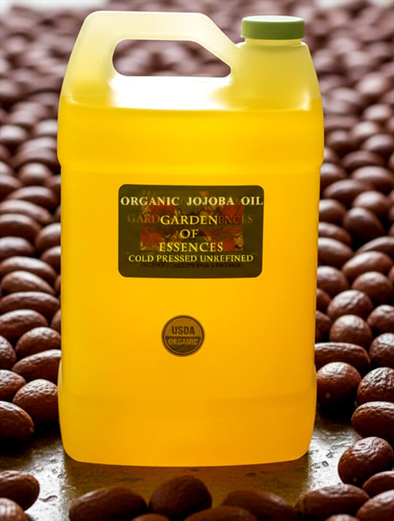 USDA Organic Jojoba Oil Golden UNREFINED Cold Pressed Anti-aging, Hydrating, Calming, Moisturizing for Face, Body Hair Oil GardenOfEssences image 4