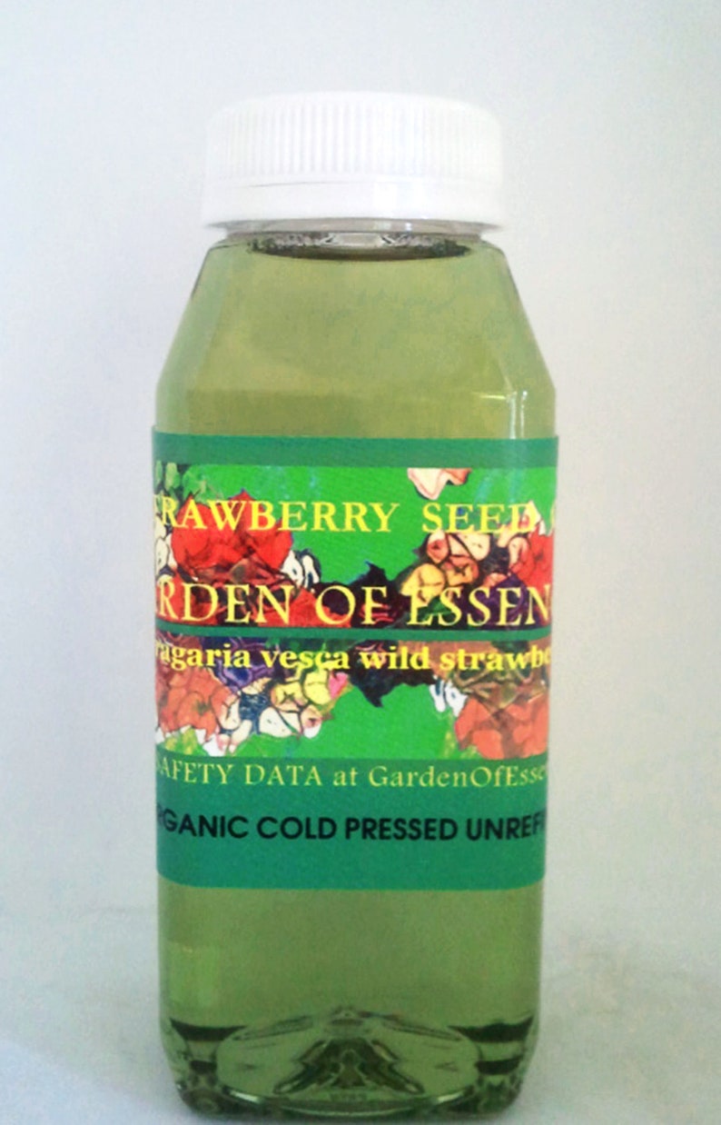 ORGANIC Strawberry Seed Oil UNREFINED Cold Pressed for Sensitive, Dry Skin, Crepey Neck, Breakouts, Dark Spots, Irritations GardenOfEssences image 2
