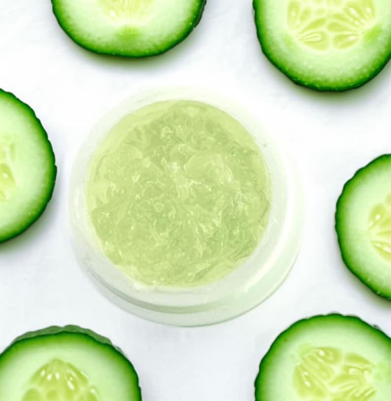 Organic Cucumber Gel for Puffy Eye Bags+Eye Lines, Like Aloe Gel, Face Hydrate for Dry, Sensitive Skin Cooling Calming Mask GardenOfEssences image 11
