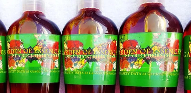 SALE Organic Sea Buckthorn Oil CO2 Extract UNREFINED, Anti-aging Hydrating Skin Oil for Lines, Calms Irritation + Breakout, GardenOfEssences image 2