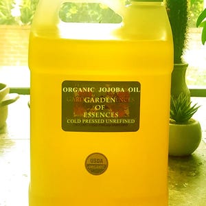 USDA Organic Jojoba Oil UNREFINED Cold Pressed Undiluted Golden Jojoba Oil Carrier Oil+ Massage Oil, Face, Body + Hair Oil, GardenOfEssences