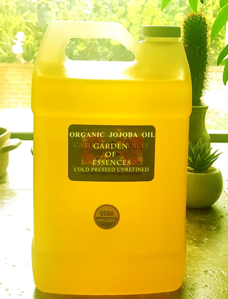 USDA Organic Jojoba Oil Golden UNREFINED Cold Pressed Anti-aging, Hydrating, Calming, Moisturizing for Face, Body Hair Oil GardenOfEssences image 6