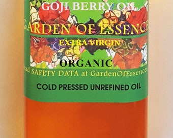 ORGANIC GOJI BERRY Seed Oil Cold Pressed Unrefined Anti-aging Face Oil for Lines, Organic Serum for Hydration in Dry Skin, GardenOfEssences