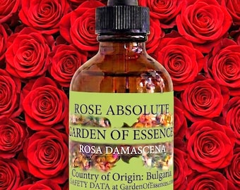 SALE Organic Rose Essential Oil Absolute Bulgarian, and Rose Essential Oil Steam Distilled, Top Anti-aging Oil, GardenOfEssences