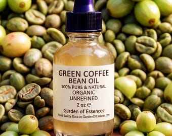 SALE ORGANIC Green Coffee Oil Unrefined USDA Certified Cold Pressed Anti-aging For Eye Bags, Dry Skin Lines, Dimple Thighs, GardenOfEssences