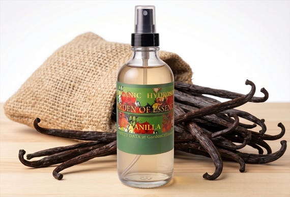 COUPON ORGANIC Vanilla Hydrosol Face Toner Hydrating for Sensitive, Very Dry Skin, Soothing Breakouts, Pure Vanilla Extract GardenOfEssences