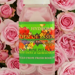 SALE ORGANIC ROSE Hydrosol Face Toner, Rose Water for Sensitive Dry Skin, Soothing Breakouts, Anti-aging Rose Floral Water, GardenOfEssences Bild 4