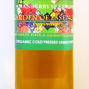 Organic Cranberry Seed Oil UNREFINED Cold Pressed, Natural Vitamin E, for dry, lines, irritated, itchy, breakout, roughness GardenOfEssences image 6