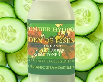 COUPON Organic Cucumber Hydrosol Face Toner, USDA Certified Organic, for Sensitive Dry Skin, Refines Pores, Calming Toner, GardenOfEssences