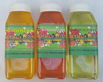 ORGANIC Rosehip Oil UNREFINED Cold Pressed Oil for Marks, Dark Patches + Spots, Uneven Tone, Face Lines, Dry Body Skin, GardenOfEssences