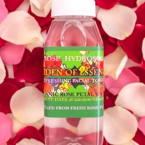 SALE ORGANIC ROSE Hydrosol Face Toner, Rose Water for Sensitive Dry Skin, Soothing Breakouts, Anti-aging Rose Floral Water, GardenOfEssences Bild 2