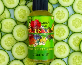SALE ORGANIC Cucumber Seed Oil UNREFINED Cold Pressed, Calming, Anti-aging Oil, Hydrating Oil for Fine Lines + Crepey Skin GardenOfEssences