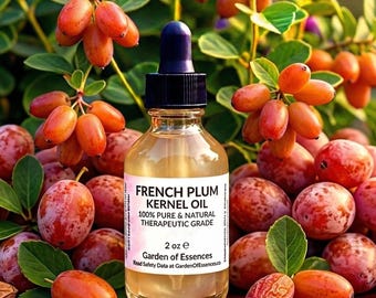 SALE Plum Kernel Oil UNREFINED Cold Pressed, French Plum Kernel Face Oil, Calming, Anti-aging, for Very Dry Skin and Lines, GardenOfEssences