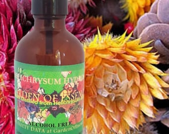 SALE Organic Helichrysum Face Toner Hydrosol, Immortelle Everlasting Distilate, Organic Strawflower Water, Wildflower Water GardenOfEssences
