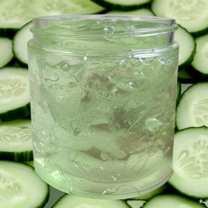 Organic Cucumber Gel for Puffy Eye Bags+Eye Lines, Like Aloe Gel, Face Hydrate for Dry, Sensitive Skin Cooling Calming Mask GardenOfEssences image 2