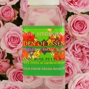SALE ORGANIC ROSE Hydrosol Face Toner, Rose Water for Sensitive Dry Skin, Soothing Breakouts, Anti-aging Rose Floral Water, GardenOfEssences Bild 5