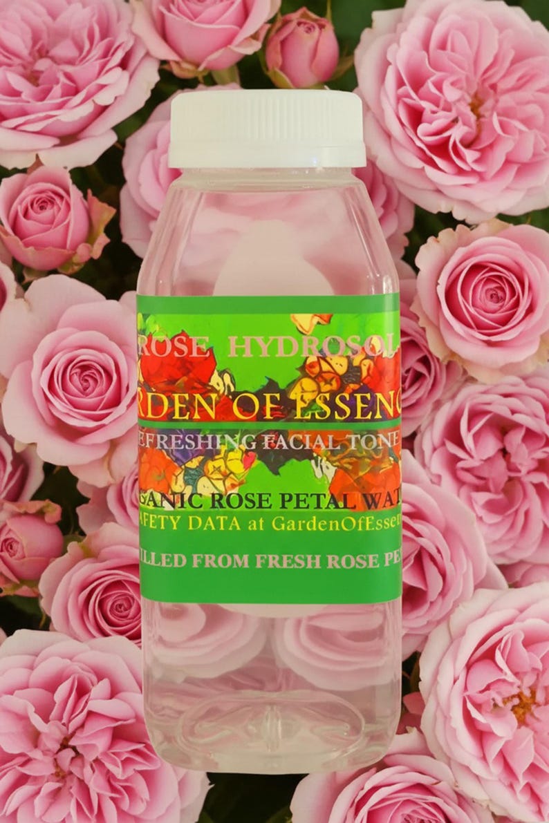 SALE ORGANIC ROSE Hydrosol Face Toner, Rose Water for Sensitive Dry Skin, Soothing Breakouts, Anti-aging Rose Floral Water, GardenOfEssences Bild 5
