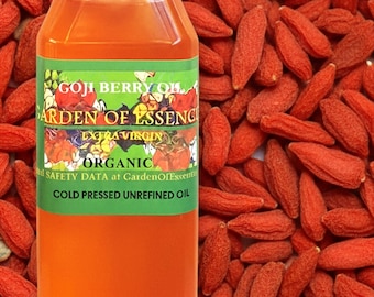 COUPON ORGANIC GOJI Berry Seed Oil, Top Anti-aging Face Serum Oil for Dry Skin+ Eye Lines, Brighten, Cold Pressed Unrefined GardenOfEssences