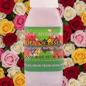 SALE ORGANIC ROSE Hydrosol Face Toner, Rose Water for Sensitive Dry Skin, Soothing Breakouts, Anti-aging Rose Floral Water, GardenOfEssences Bild 7