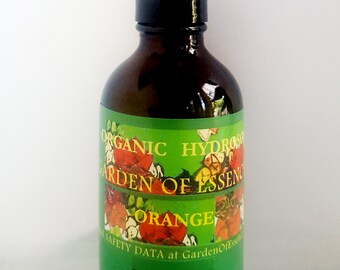 ORGANIC ORANGE Hydrosol USDA Certified Organic Sweet Orange Peel Water Face Toner Chemical-Free for Sensitive Dry Skin, GardenOfEssences