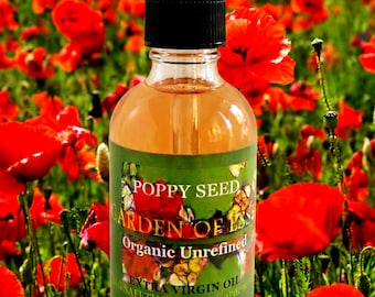 SALE POPPY SEED Organic Oil Unrefined Cold Pressed Natural Vitamin E for Lines, Very Dry Skin, Rough Skin, Anti-aging Oil, GardenOfEssences