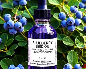 ORGANIC Blueberry Seed Oil UNREFINED Cold Pressed Anti-aging Face Oil, Organic Oil for Sensitive Skin and Fine Frizzy Hair GardenOfEssences