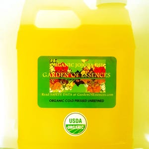USDA Organic Jojoba Oil Golden UNREFINED Cold Pressed Anti-aging, Hydrating, Calming, Moisturizing for Face, Body Hair Oil GardenOfEssences image 2