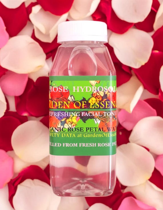 SALE ORGANIC ROSE Hydrosol Face Toner, Rose Water for Sensitive Dry Skin, Soothing Breakouts, Anti-aging Rose Floral Water, GardenOfEssences
