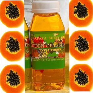 SALE Organic Papaya Seed Oil UNREFINED Cold Pressed Face Oil for Dark Spots, Brown Patches, Comfort, Gentle Exfoliator, GardenOfEssences Bild 5