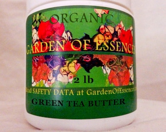 Matcha Body Butter ORGANIC Green Tea Moisturizer for Face+Body, Calming Cream, Pure Camellia Butter, Green Tea Base Lotion, GardenOfEssences