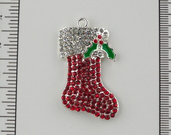 Red Stocking Needle Minder / Christmas Needleminder