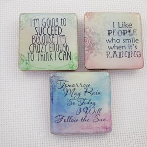 Inspirational quotes Needleminder / Success Needleminder / Tomorrow Needleminder / Raining Needleminder image 1