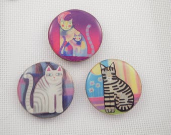 Cat Needleminder / Stripy Cat Needleminder / White Cat Needleminder