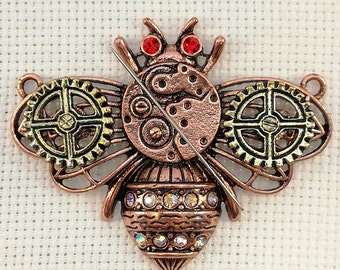 Antique Copper Steampunk Bee Needleminder