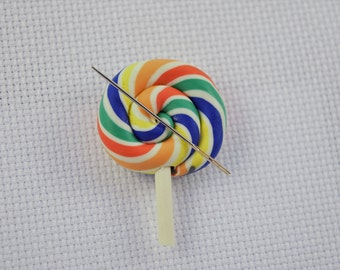 Rainbow Lollypop Needleminder / Rainbow Candy Needleminder