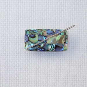 Abalone Shell Rectangle Needleminder / Shell Needleminder