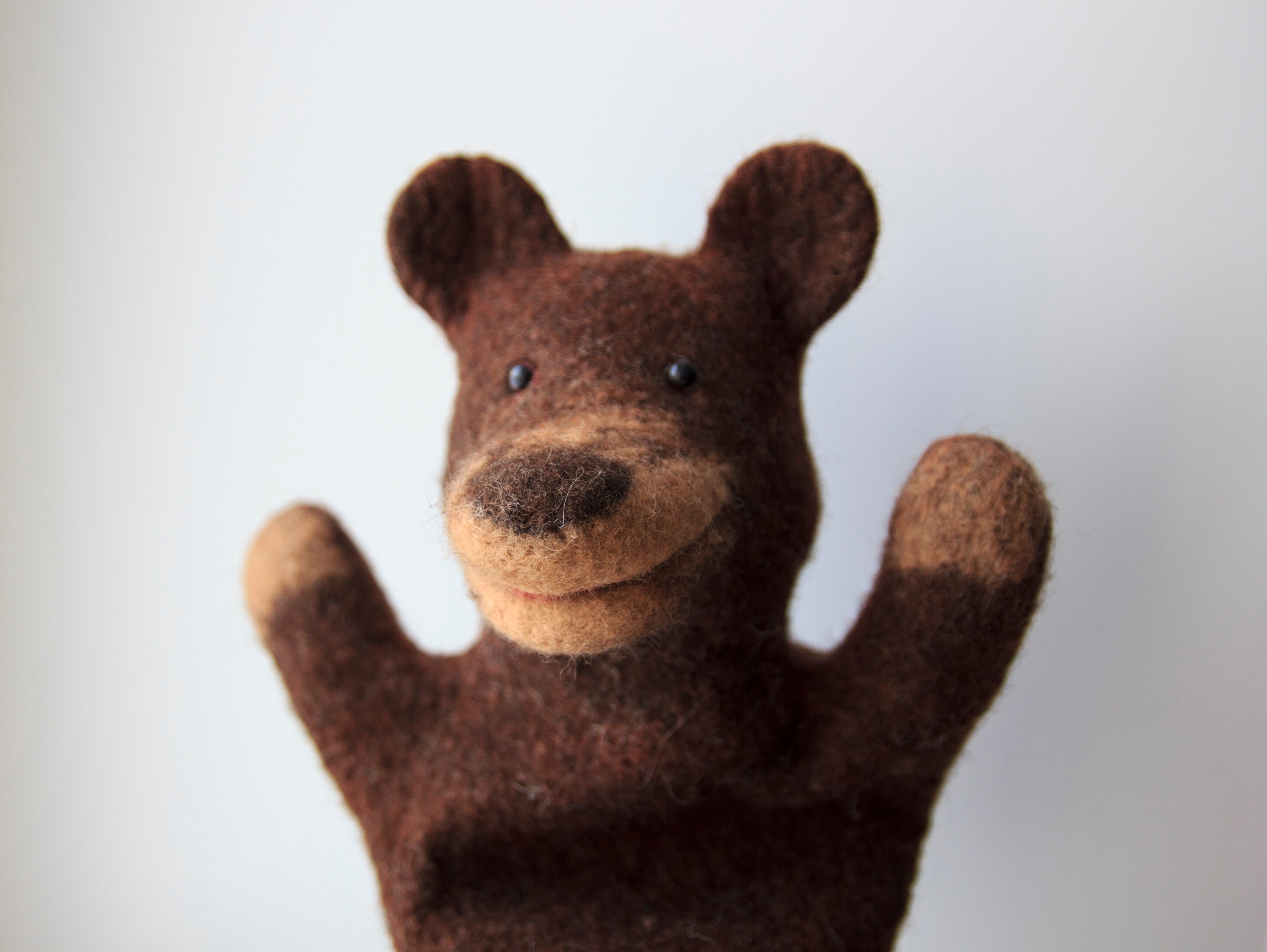 Bear brown bear hand puppet wet felted animal hand puppet. Etsy