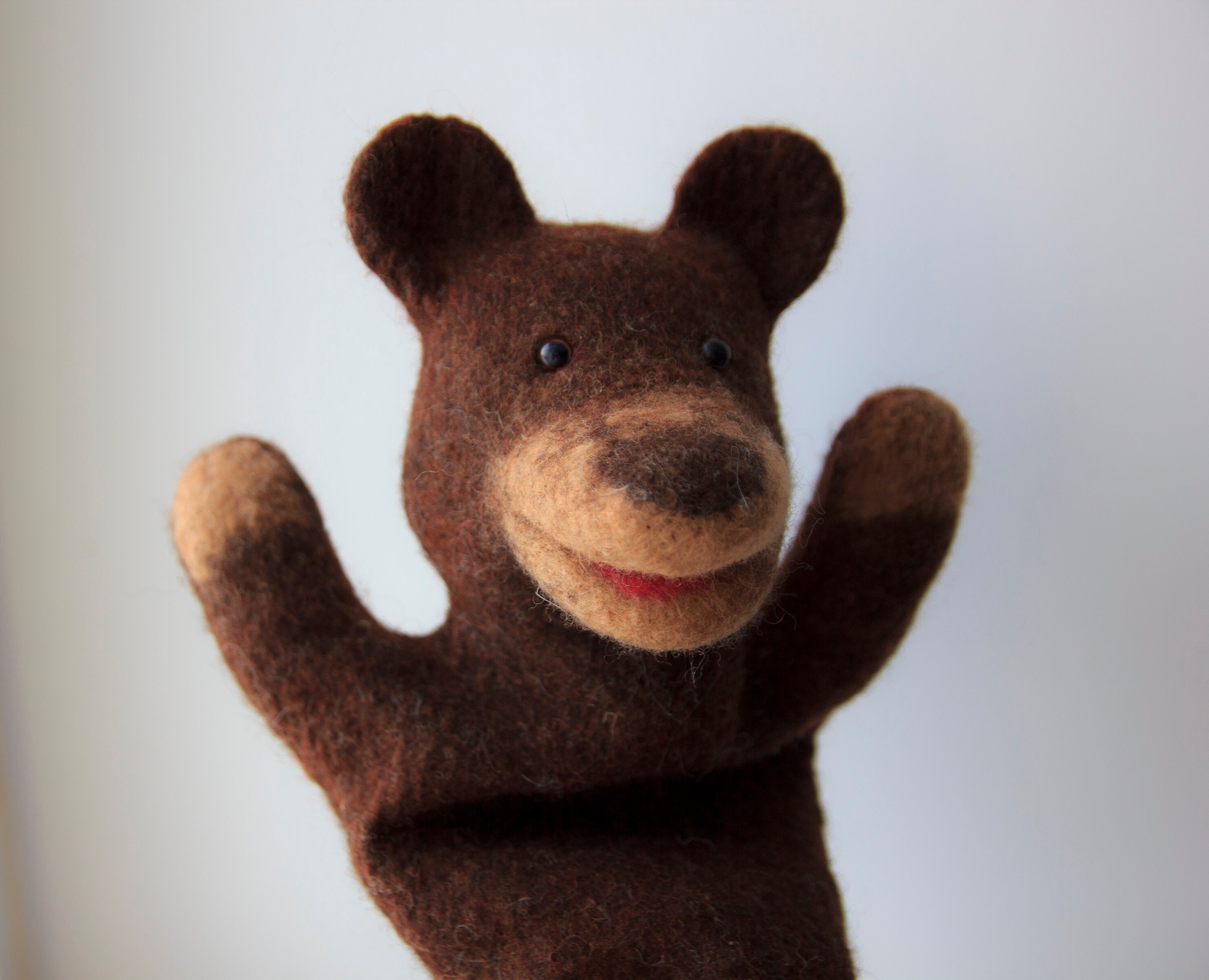 Bear brown bear hand puppet wet felted animal hand puppet. Etsy