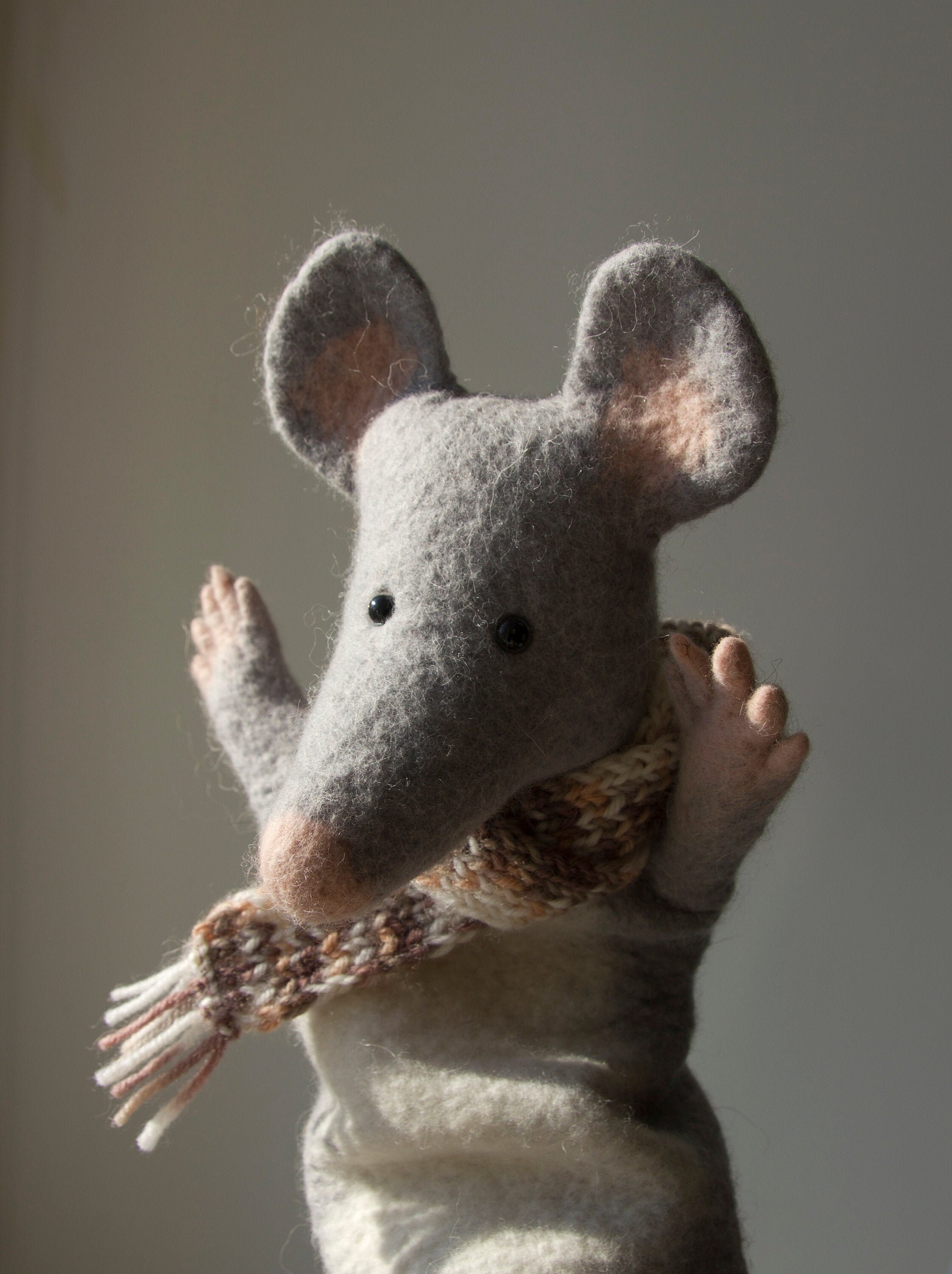 Mouse Rat hand puppet wet felted animal hand puppet Etsy