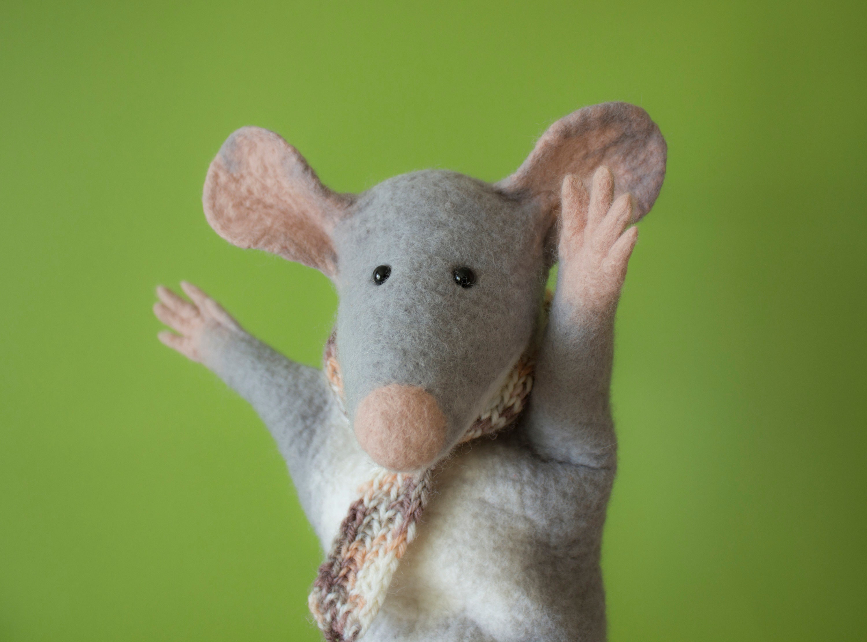 Mouse Rat hand puppet wet felted animal hand puppet Etsy